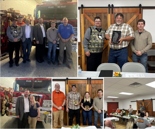 Collage of photos from Dayton District Volunteer Fire Company's Annual Banquet