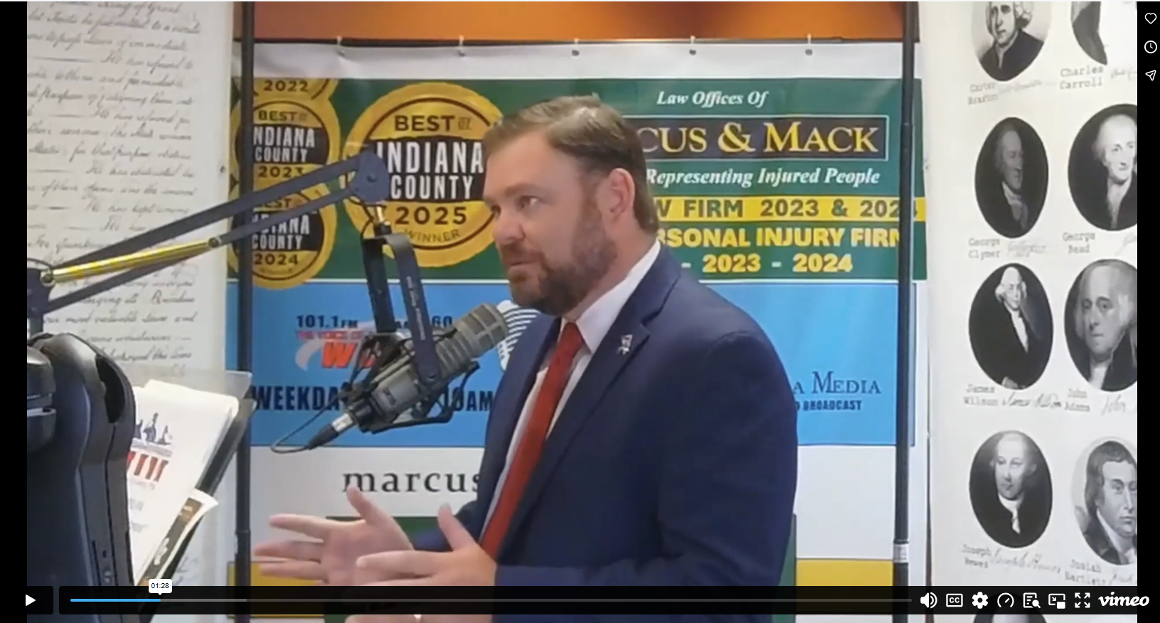 Screen shot of Sen. Pittman during his Indiana in the Morning interview.