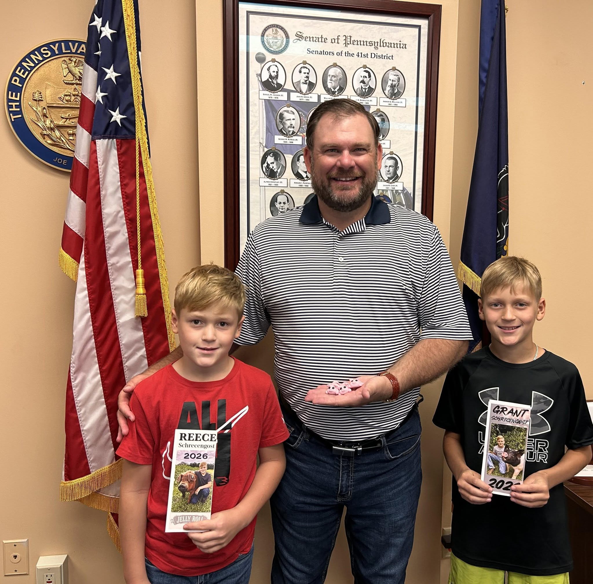 Sen. Pittman pictured with Grant and Reece
