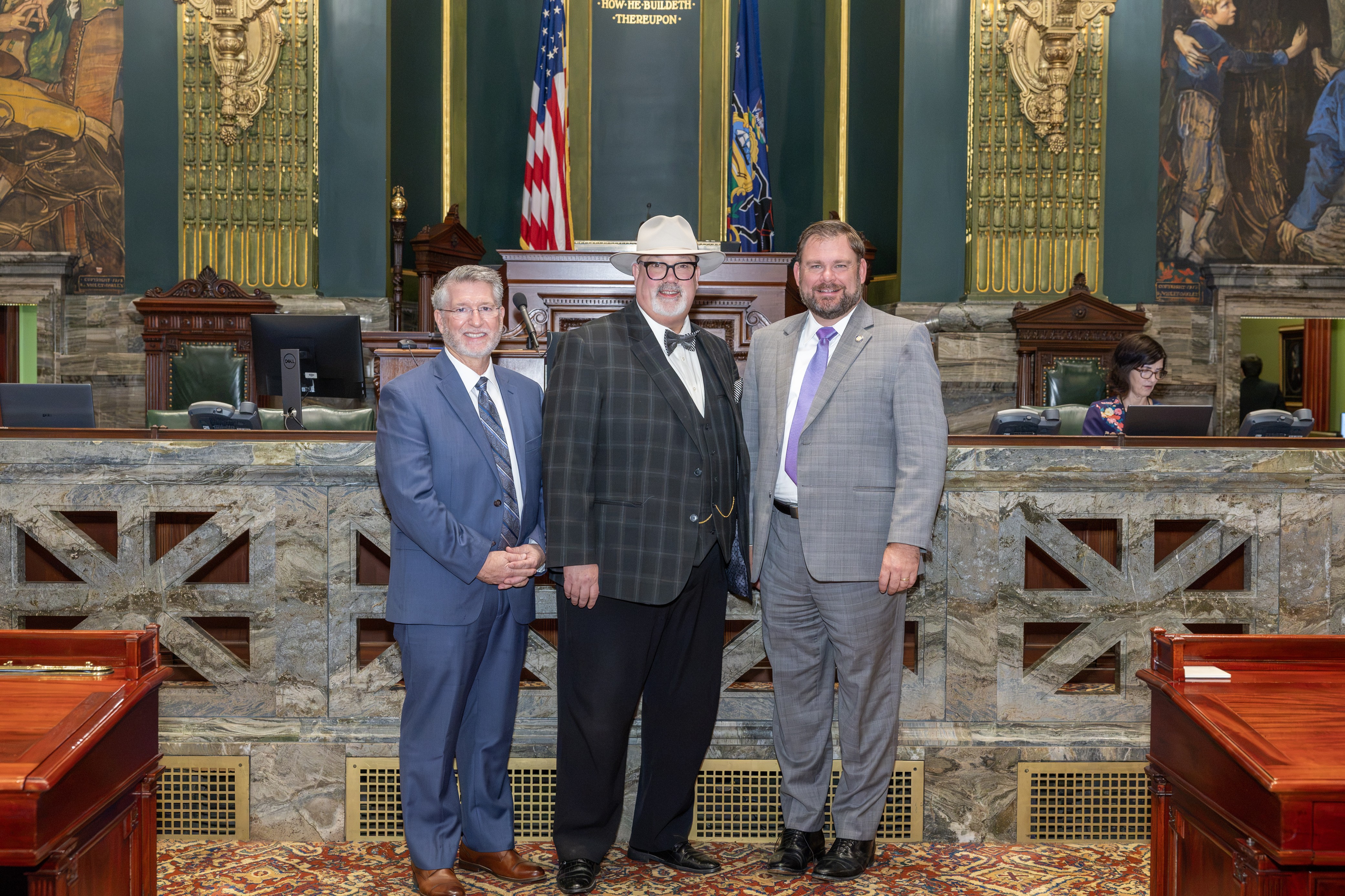 Sen. Pittman pictured with the guest chaplain