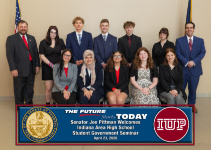 Indiana Area High School Students from Indiana Area High School pictured with Sen. Pittman