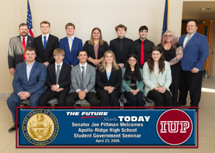 Apollo-Ridge High School Students from Apollo-Ridge High School pictured with Sen. Pittman