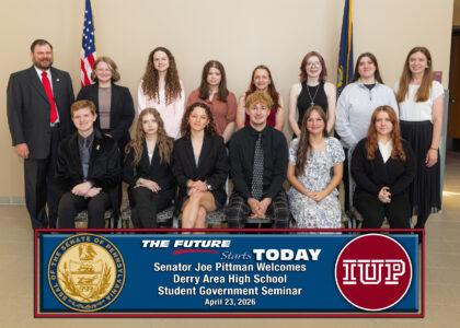 Derry Area High School Students from Derry Area High School pictured with Sen. Pittman