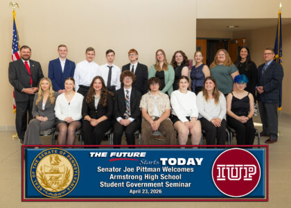 Armstrong Jr-Sr High School Students from Armstrong Jr-Sr High School pictured with Sen. Pittman