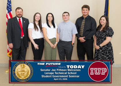Lenape Technical School Students from Lenape Technical School pictured with Sen. Pittman