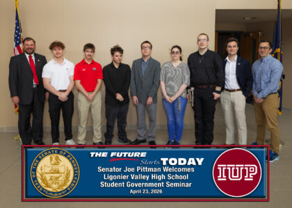 Ligonier Valley High School Students from Ligonier Valley High School pictured with Sen. Pittman