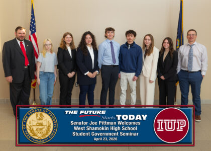 West Shamokin High School Students from West Shamokin High School pictured with Sen. Pittman